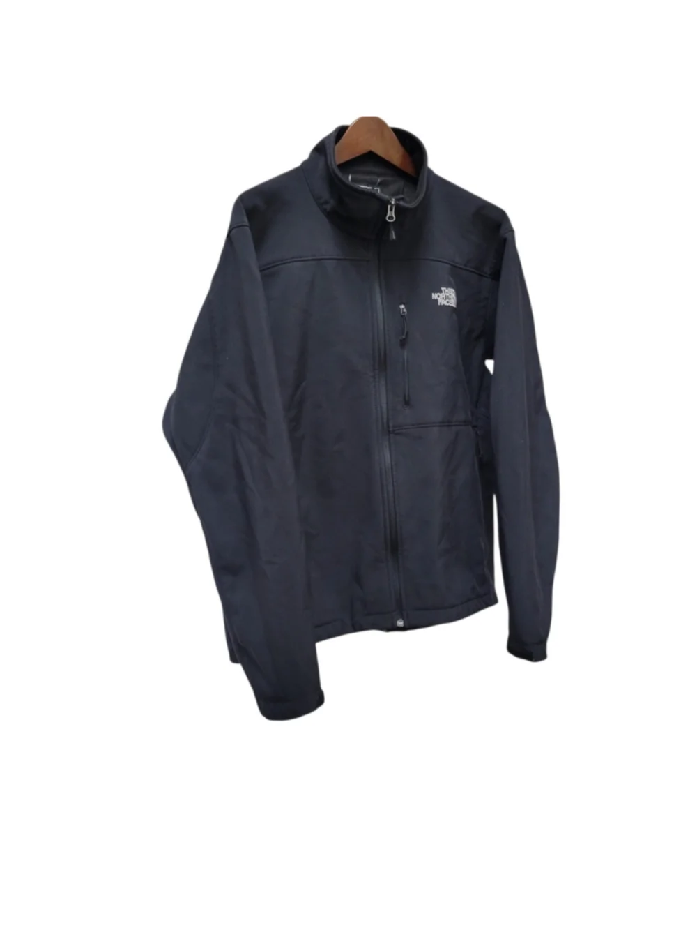 North Face Men's Black Softshell Full-Zip Long-Sleeves Zip-Pockets Jacket Large